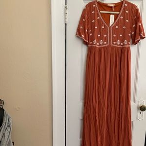 Burnt Orange Maxi Dress